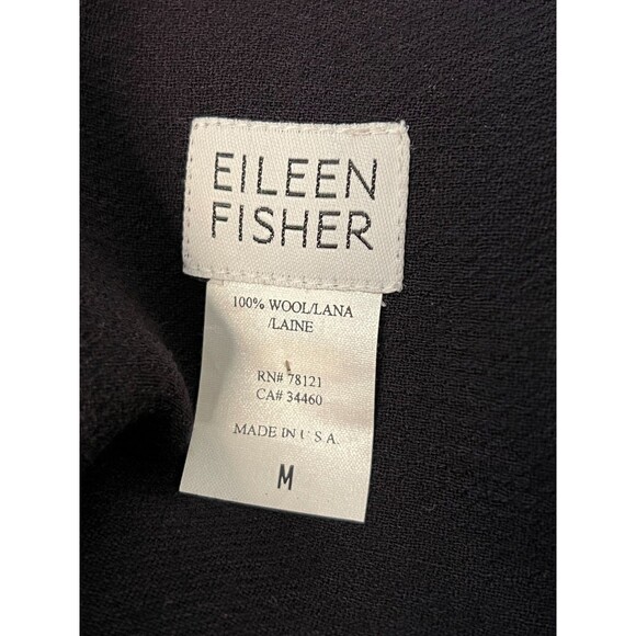 Eileen Fisher Women's M 100% Wool Cardigan Sweater Blazer Button 3/4 Sleeve - Picture 6 of 7